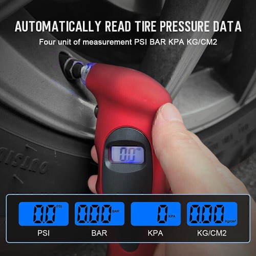 Digital LCD Tyre Tire Air Pressure Gauge Tester Tool for Auto Motorcycle Car New - Picture 3 of 12