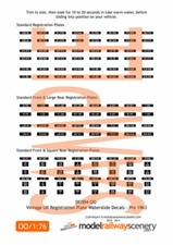 VINTAGE VEHICLE REGISTRATION PLATES FOR 1:76 DIECAST & OO MODEL RAILWAY DC004-OO