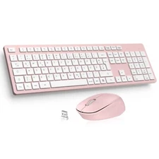 LeadsaiL Wireless Keyboard and Mouse Combo, Full-Sized Ergonomic Computer Key...
