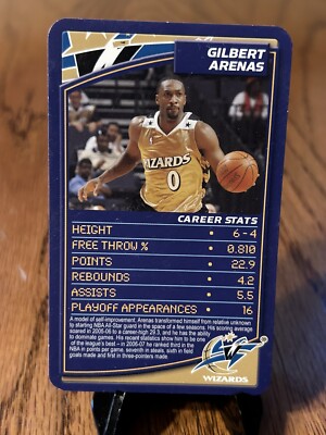 GILBERT ARENAS 2007 Top Trumps Specials NBA Game Card Washington Wizards '07*