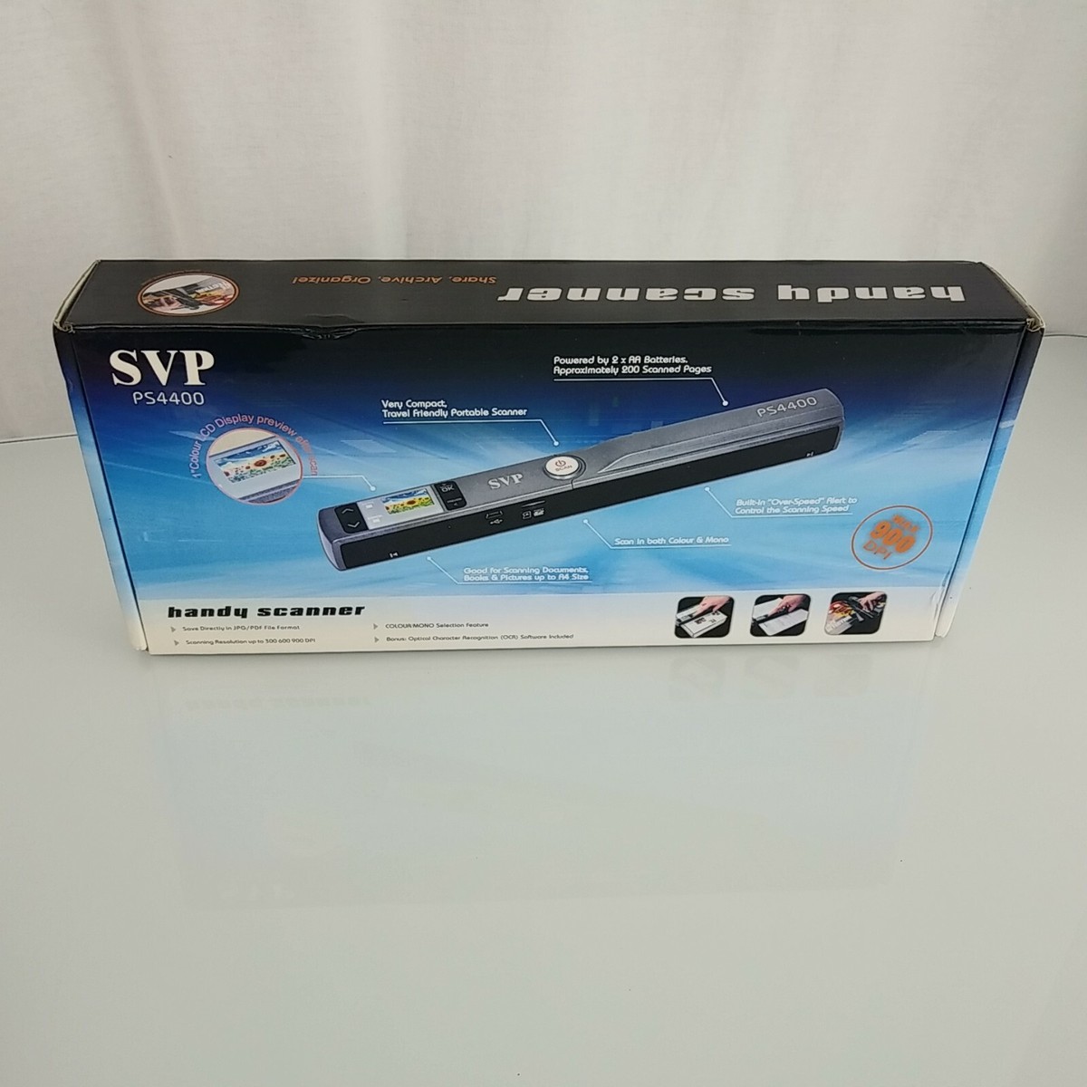 SVP PS4400 Portable 900dpi Handheld Scanner + Preview Color LCD +
