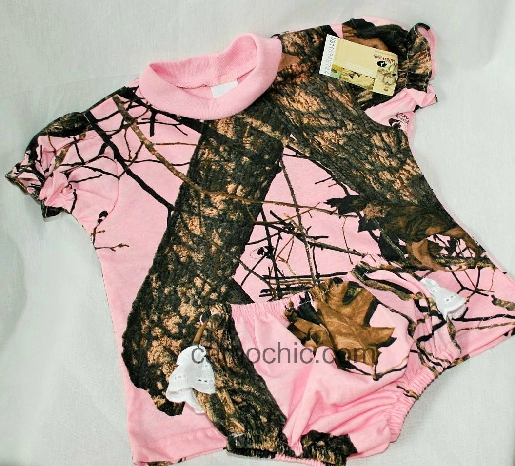 Mossy Oak Pink Camo Baby Toddler Dress, Ruffle Panties Camouflage