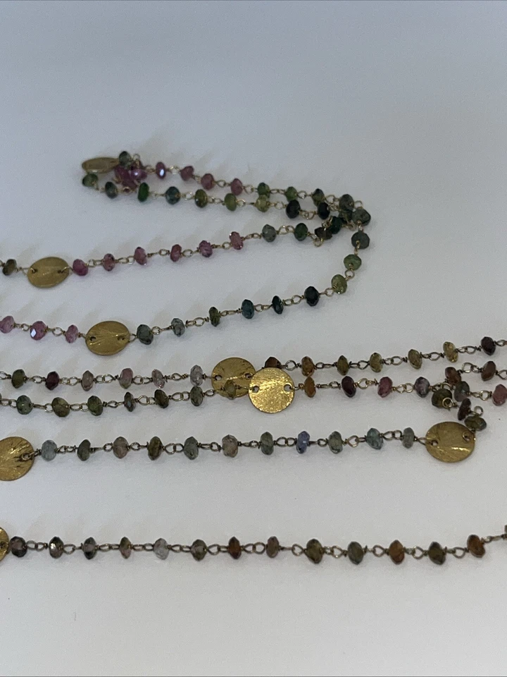 女式多色碧玺串珠链项链 — 第 3/4 张图片