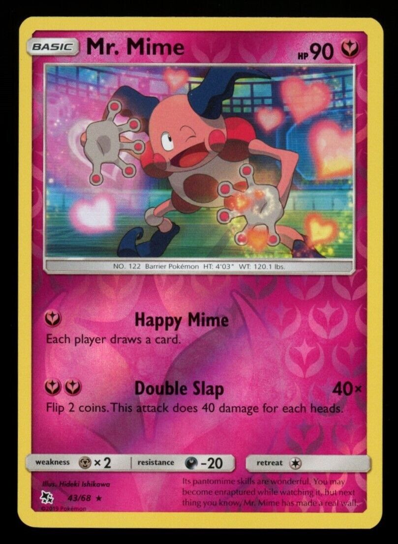 Mr. Mime Sun & Moon Hidden Fates 43/68 Pokemon TCG  Reverse Holo Rare Near Mint