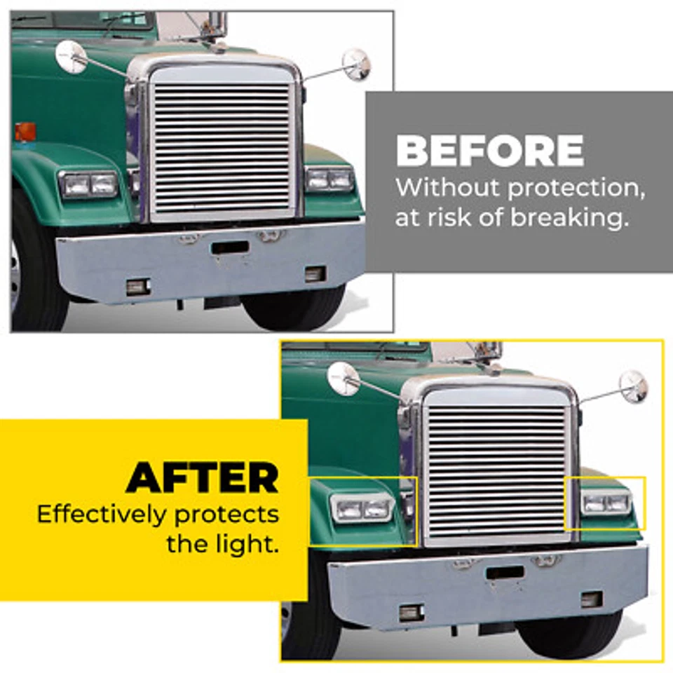 Пара хромированных ободков фар для фар Kenworth T600 T800 W900B Peterbilt 379 - Изображение 3 из 4