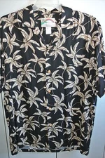 Paradise Found  Mens Medium  Classic Hurricane Palms on Black/Mint