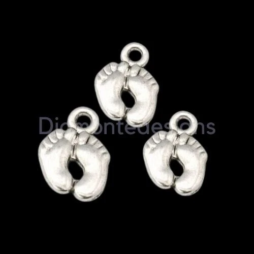 Sterling silver baby feet charm sale