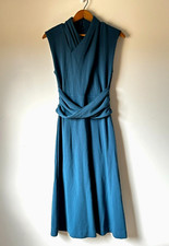 Maeve Anthropologie Janou Sz S Draped Midi Dress Modal Stretch Blue