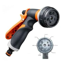 Bastex High Pressure 8-Pattern Adjustable Garden Hose Nozzle Hand Sprayer