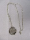 1999 CONNECTICUT CHARTER OAK CUT OUT QUARTER COIN with STERLING CHAIN NECKLACE