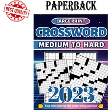 2023 Medium Hard Crossword Puzzles Book for Adults: Crossword Puzzles with Solut