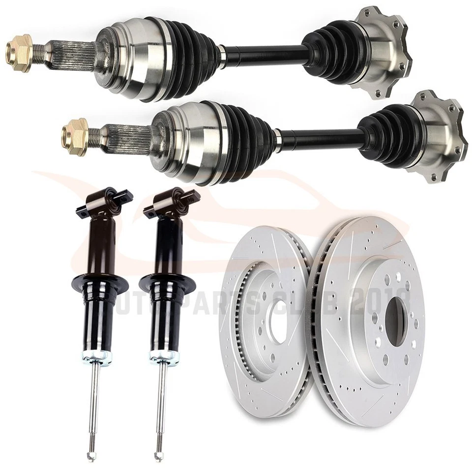 for Chevrolet Silverado 1500 5.3L 2007-13 Front CV Axle + Brake Rotors + Struts - Изображение 3 из 4