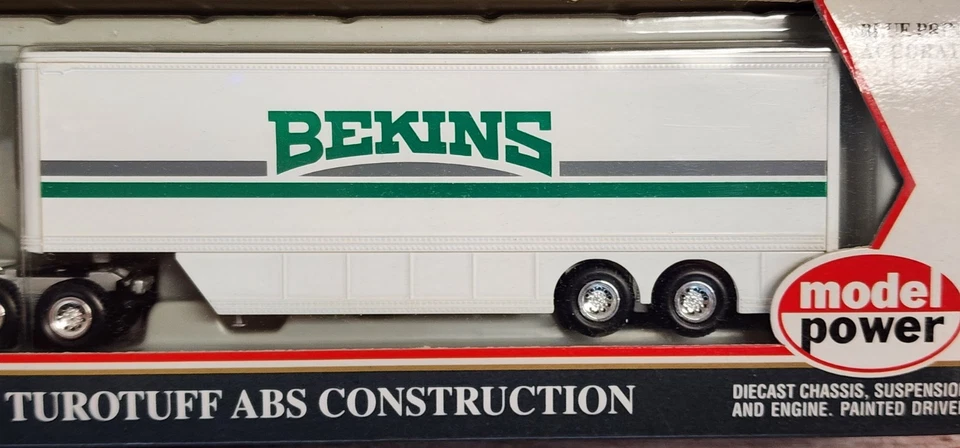 Model Power 21003 Bekins Tractor Trailer Truck Diecast Turotuff ABS HO Scale BN - Image 3 of 4