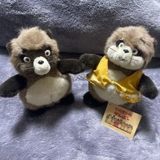 Heisei Tanuki Gassen Ponpoko Plush Toy Set of 2 Sun Arrow Studio Ghibli Rare