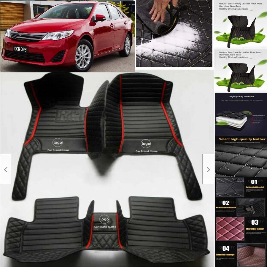 For Toyota Camry Car Floor Mats Luxury Waterproof Liners Carpets Cargo Custom - Imagem 2 de 4