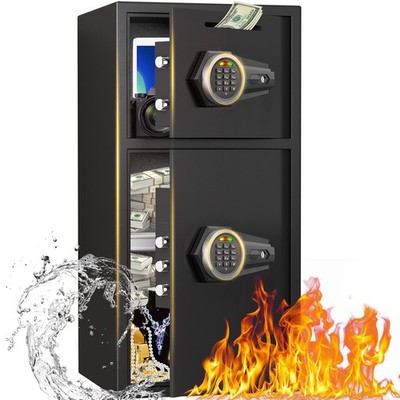 6.0 Home  Safe Box with Deposit Slot and Dual Alarm System, Safe for Office，Bank