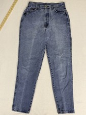 Vintage Chic Jeans Made in USA Womens 16 Tall High Waist Tapered Mom Blue Wash