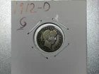 1912-D BARBER DIME GOOD TO VG CONDITION ESTATE FIND LOW SHIPPING