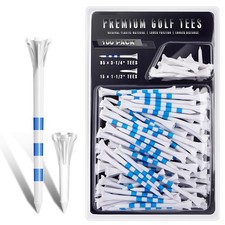 Plastic Golf Tees 100 Pack, Distance Performance, 5 Prong Design, White