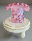 Pink Purple Coin Dot Art Glass Vase Decorative Glossy Finish Decorative Vase