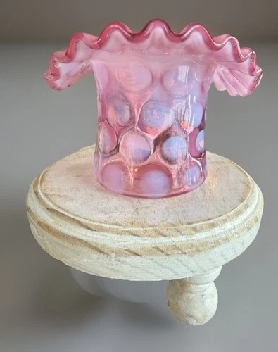 Pink Purple Coin Dot Art Glass Vase Decorative Glossy Finish Decorative Vase