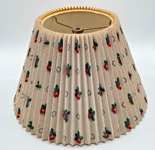 Vintage Pierre Deux Provencal Fabric Lamp Shade Hardback Pleated 12" x 9" RARE