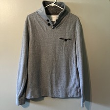 Men  s Billy Reid Large Gray Pullover Sweater Large 100 Cotton