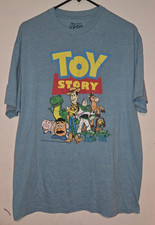 Light Blue Toy Story Unisex T Shirt Top Optima Tag Woody Buzz Lightyear XL