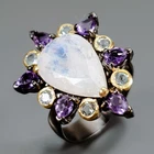 Jewellery 3 ct+ Natural Moonstone Ring 925 Sterling Silver Size 7 /R470691