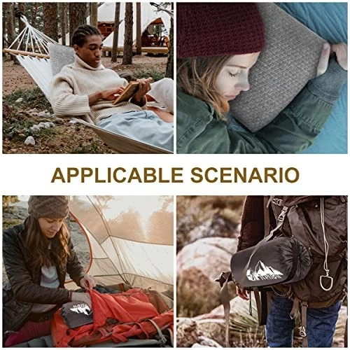 Compressible Travel Camping Pillow Grey 17.7 x 13.8 Inch M Size