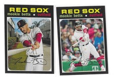 2020 Topps Heritage #493  Mookie Betts lot (2)  Action Variation & Base  Red Sox