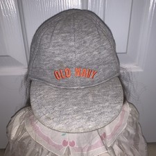 Vintage OLD NAVY Maroon Infant Small 3-6 Months Hat Cap Bungee Back Embroidered