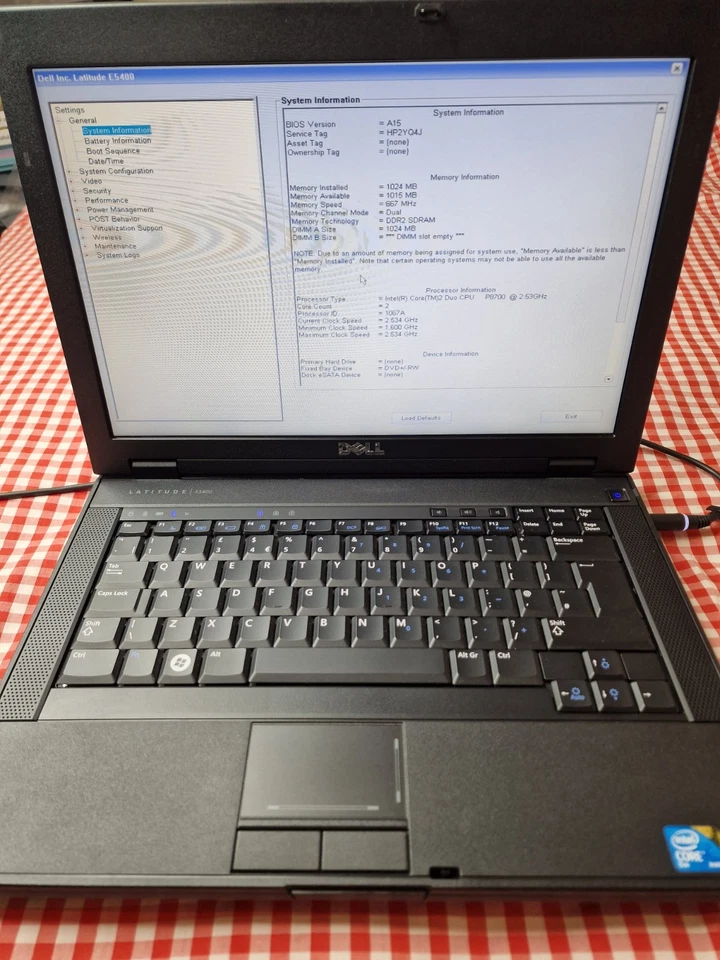 Dell Latitude E5400 IC2D P8700 2.53GHz 14.1" Bios Tested Only No HDD No Battery - Image 4 of 4