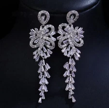 Bridal new CZ Dangling Wedding earrings