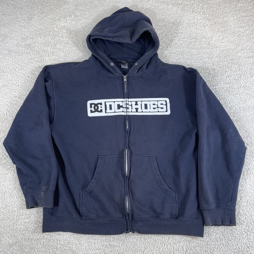 Sudadera con Capucha Cremallera Completa Y2K DC Shoes De Colección Para Hombre Grande Skateboarding Azul - Imagen 2 de 14