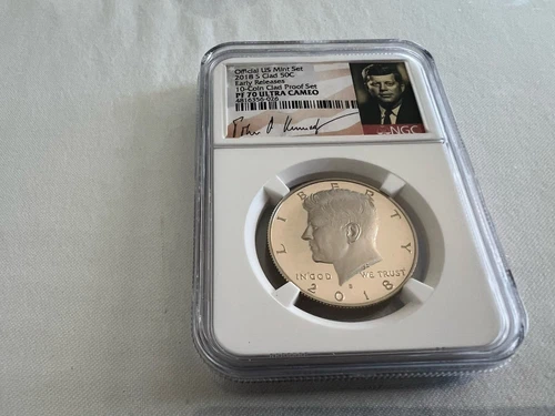 2018-S CLAD KENNEDY HALF DOLLAR E.R. NGC PF70 U.C 10-COIN CLAD PROOF SET TOP POP