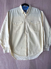 VTG Jonathan Hunter Men M Yellow Cotton Button Down Made in USA Contrast Collar