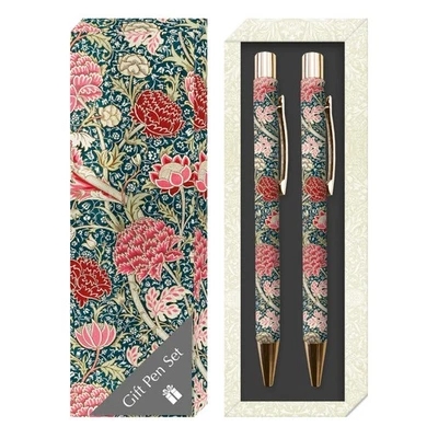 Gifted Stationery Twin Pen Set William Morris Design Pair Pens In Gift Box