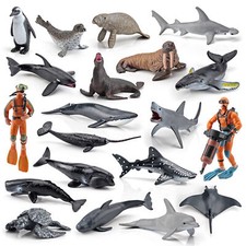 20PCS Mini Sea Animal Figures Toy Small Ocean Animal Model Toy Set for Kids Gift