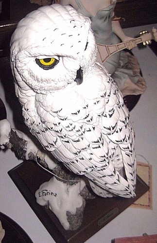 DEAR White Owl Sculpture by A. Belcari - Picture 2 of 2