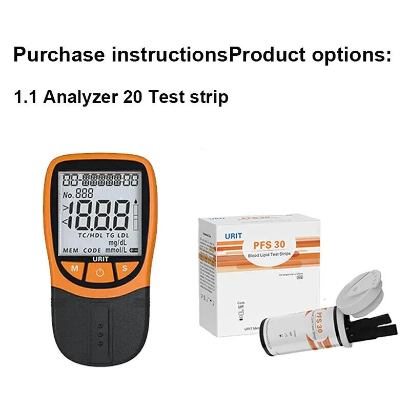 URIT 5 In1 Blood Lipid Meter Analyzer Cholesterol Triglycerid 20pcs Strips lswq - Image 2 of 4