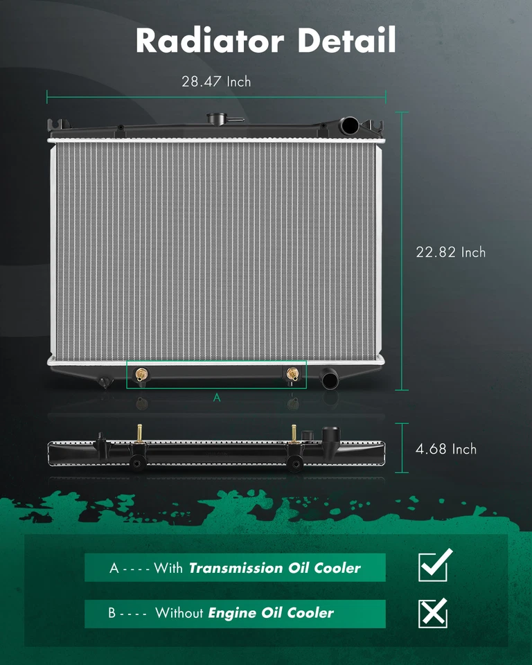 Nuevo radiador de aluminio compatible con 314 para camioneta Nissan 96-97 1995 86-94 D21 2,4 L 3,0 L Foto 2 de 4