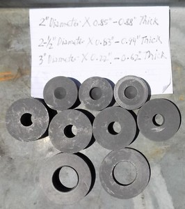 Graphite Donut Ring High Density Fine Grain 2"-3" Dia X 0.22"-0.94" Thick 9 Pcs