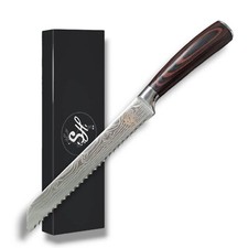 S-HubOla Brotmesser 20 cm Wellenschliff Messer S-Hunter Kochmesser  Edelstahl 