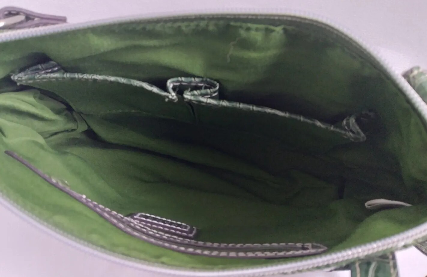 Strada Green Embossed Pattern Small Handbag - image 5