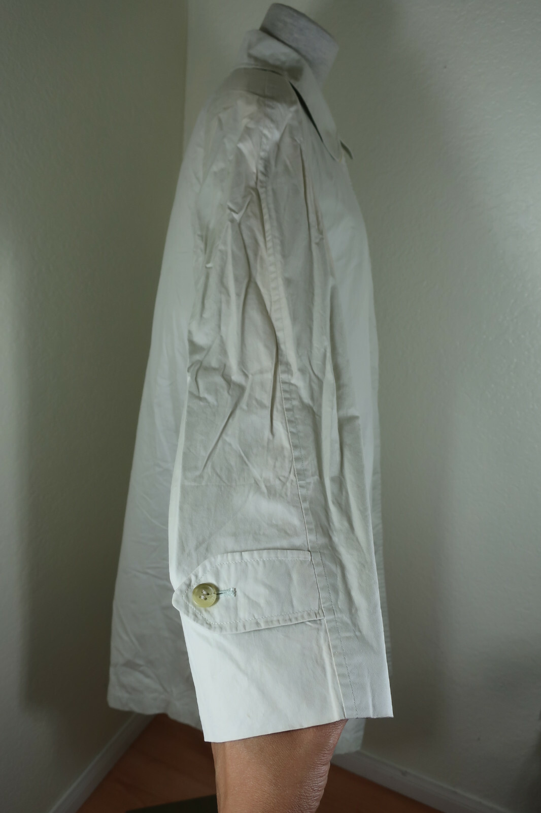 Vintage BURBERRY Bone White Trench Coat Jacket Bl… - image 7