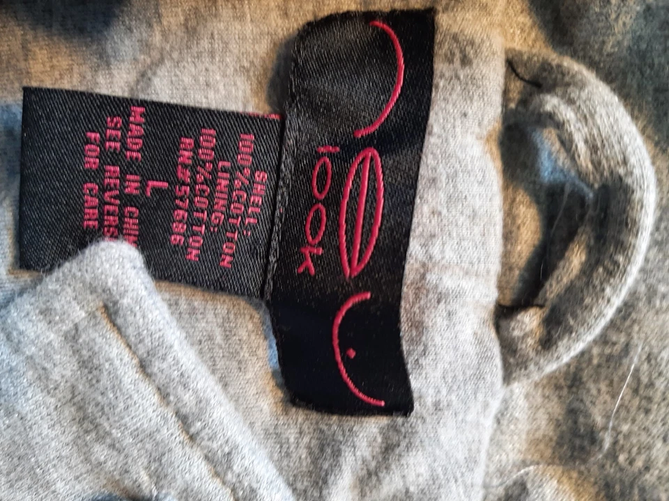 NEW LOOK Womens Jacket Large L 3/4 Sleeve Gray Cotton 4 Pocket - Image 3 of 4