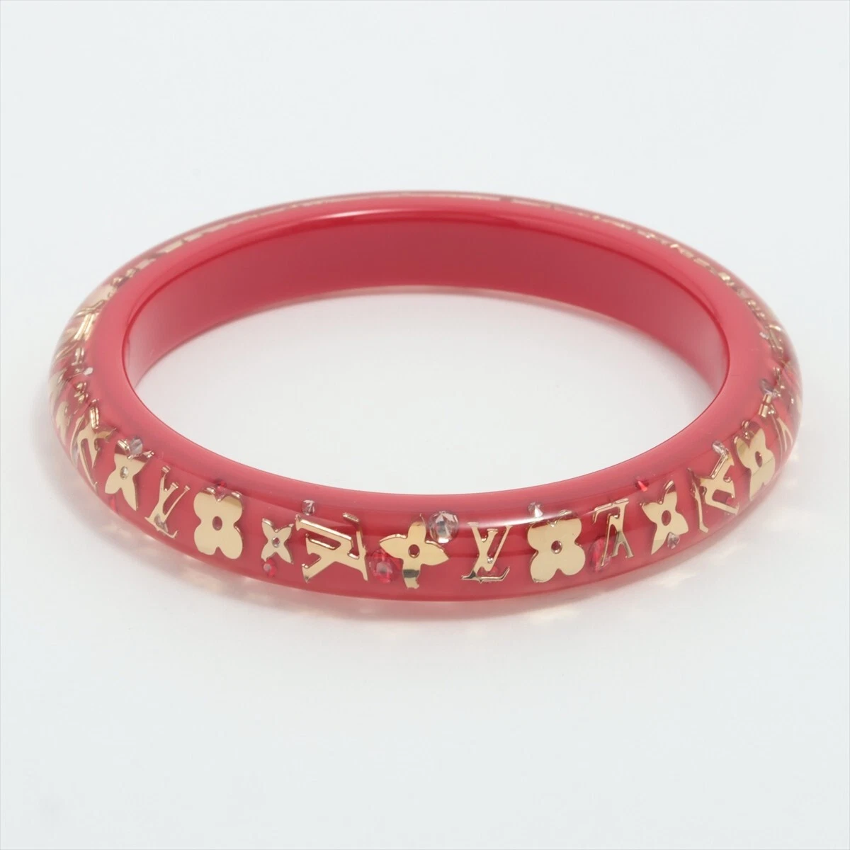 Louis Vuitton Transparent/Gold Inclusion Bangle Bracelet Pink at