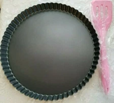 HD~Tart & Quiche Pan Removable Bottom Non-Stick Baking Pan Slotted Spatula 11.75