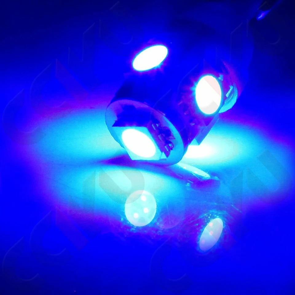 20 Piezas Azul T10 W5W 5-5050-SMD Bombillas LED Matrícula Instrumento Cuadro Luces Foto 3 de 4